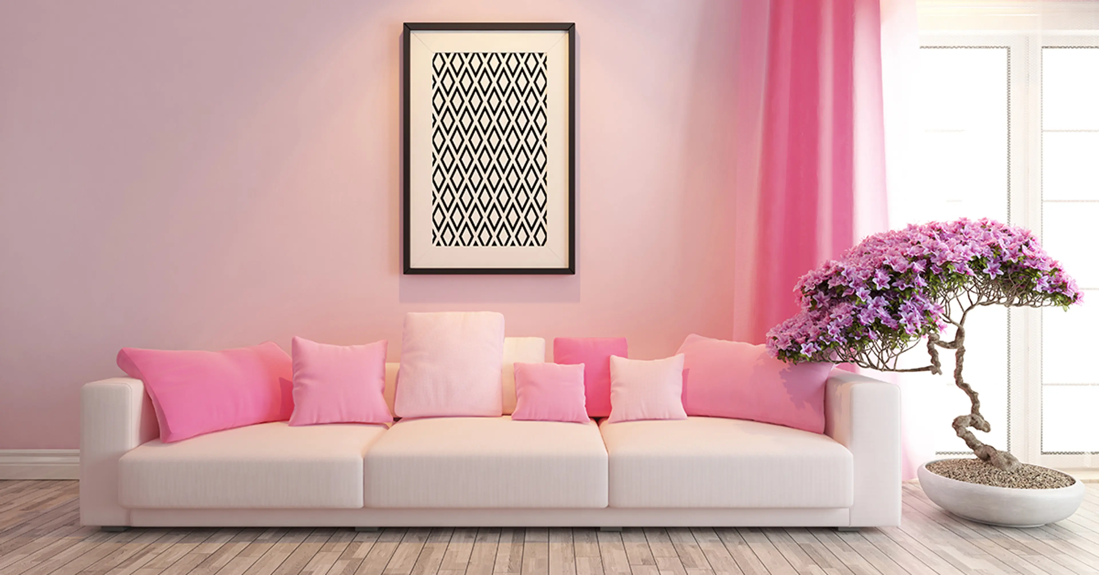 The ultimate pink living room