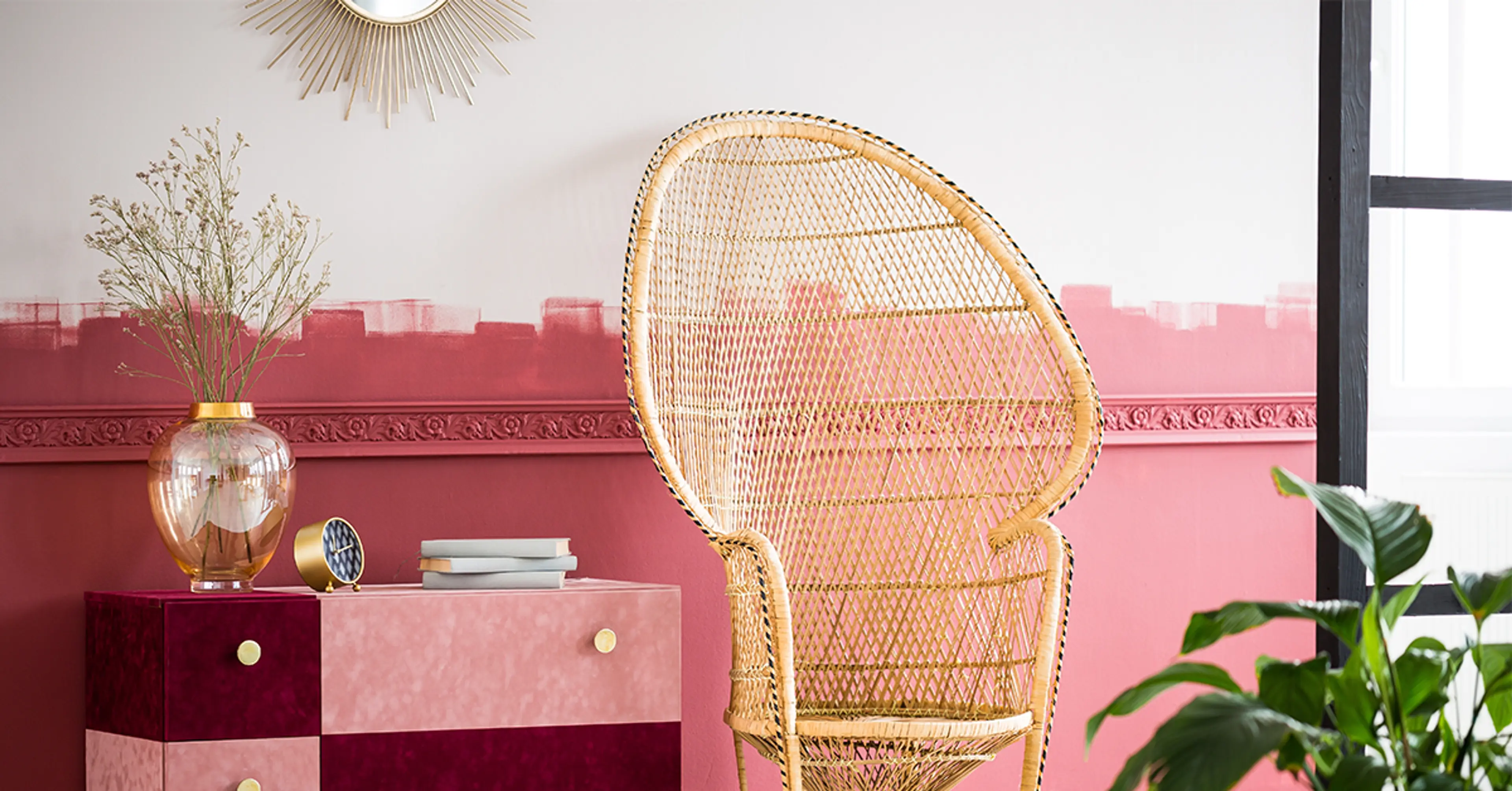 Beautiful-combination-of-pink-and-white-walls