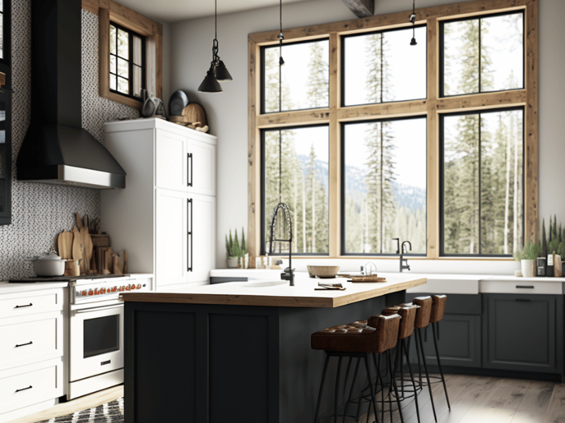 Black And White Modular Kitchen