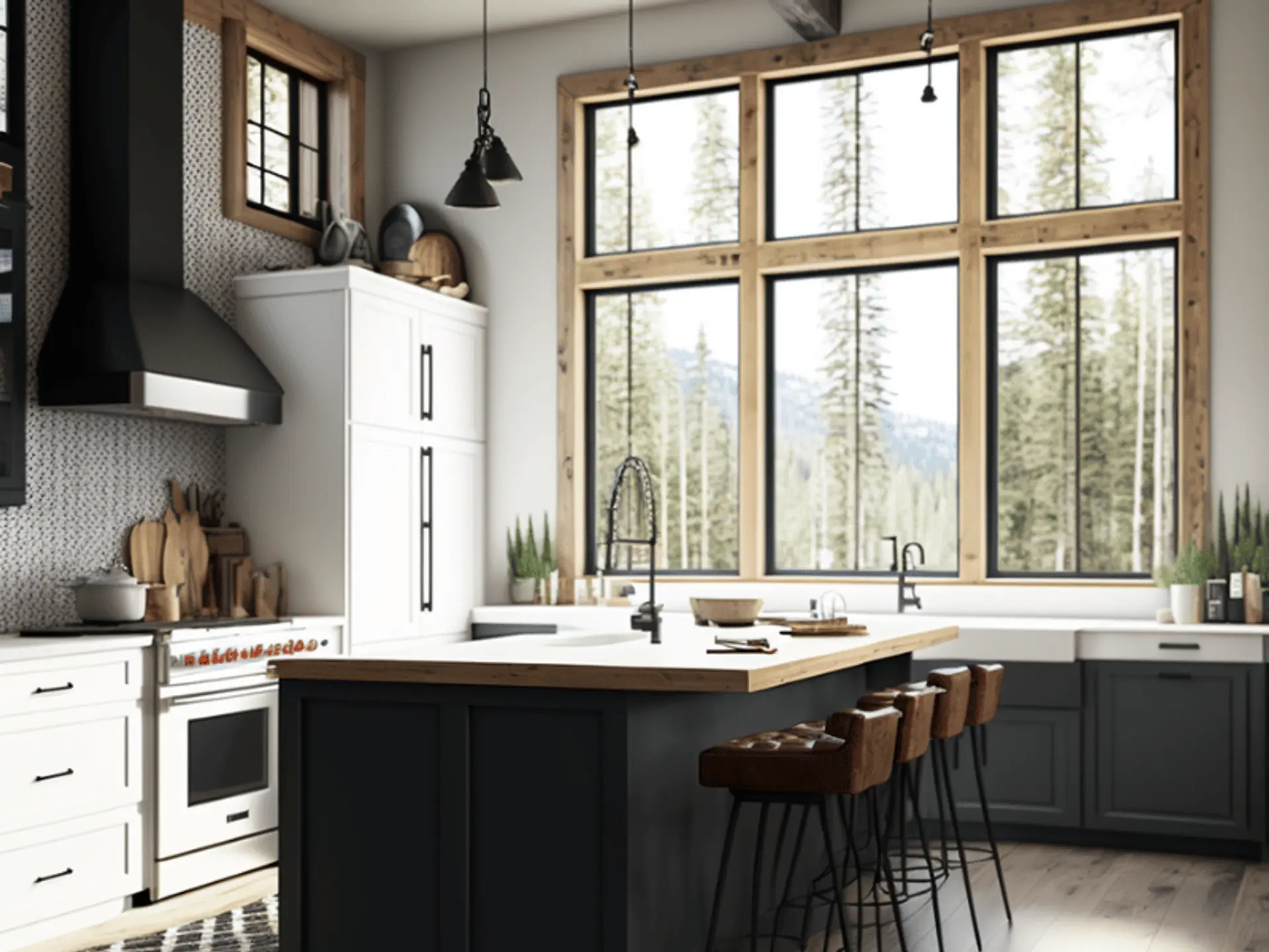 Black And White Modular Kitchen