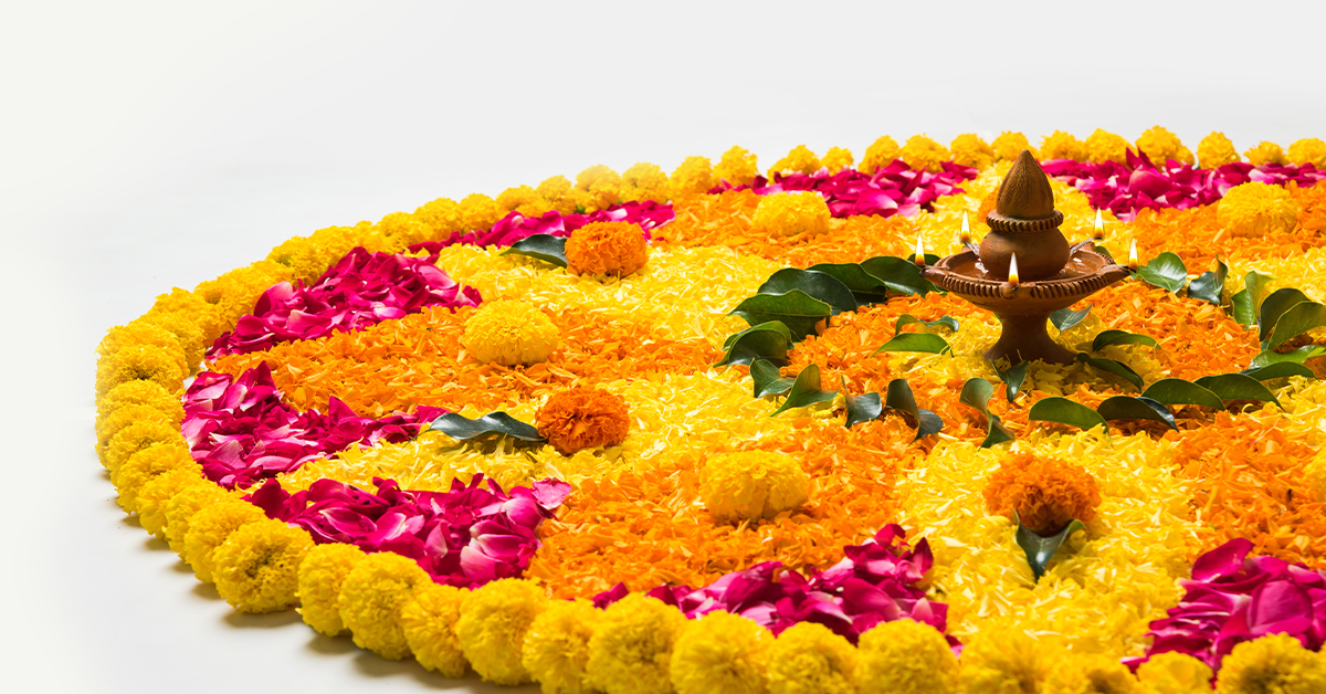 Floral-rangoli-for-wedding