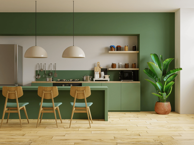 Green And White Kitchen Colour