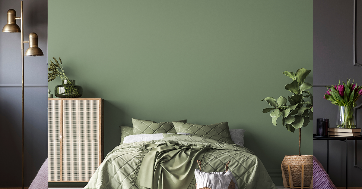 Green-wall-colour-in-guestroom