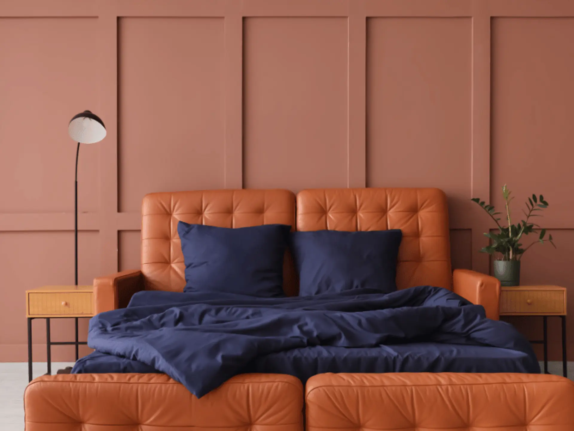 Warm brown walls