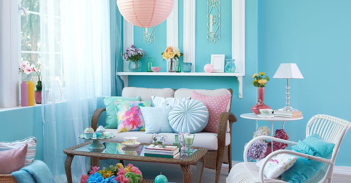 Light-turquoise-walls-in-the-room
