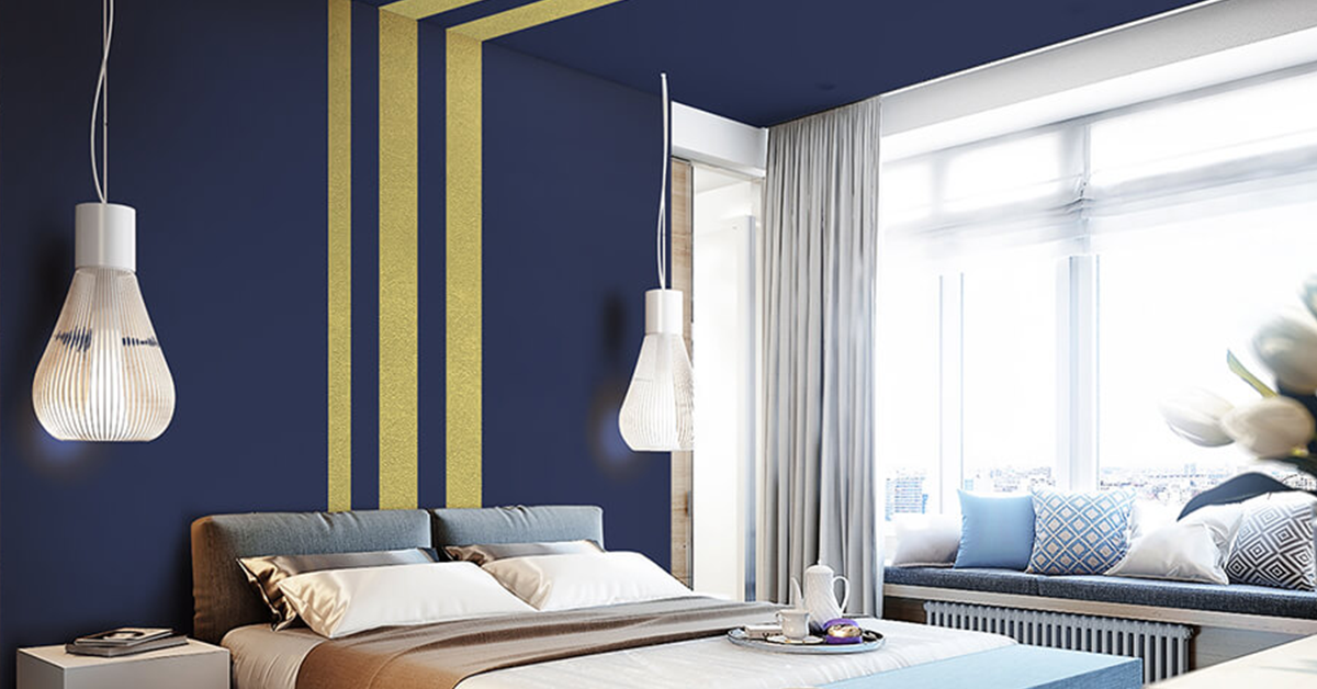 Navy-blue-and-gold-walls
