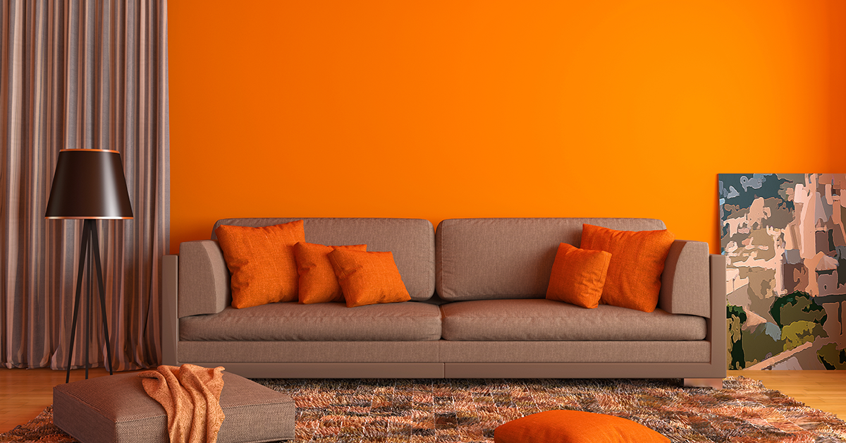 Orange-wall-colour-for-the-living-room