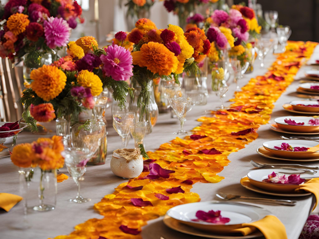 Table-Setting-With-Colours-And-Flowers