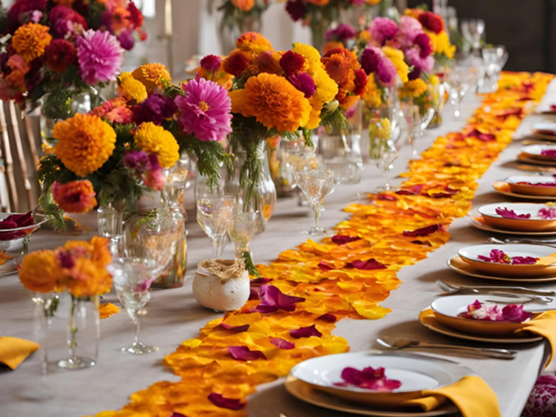 Table-Setting-With-Colours-And-Flowers