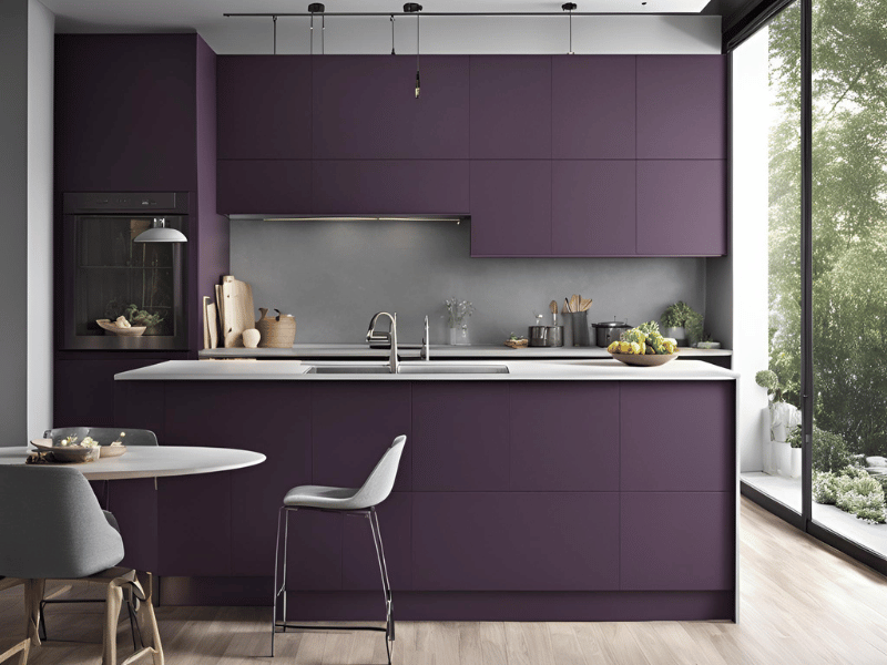 Purple And Grey Kitchen Colour Combination