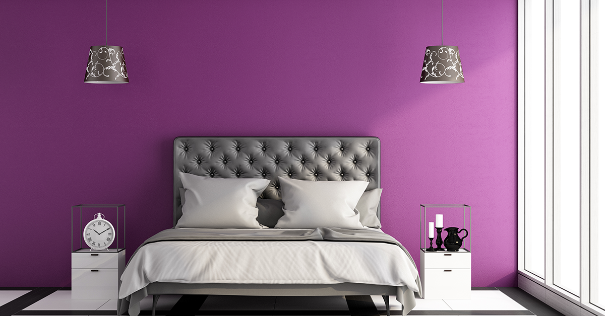 Purple-guestroom-wall-colour