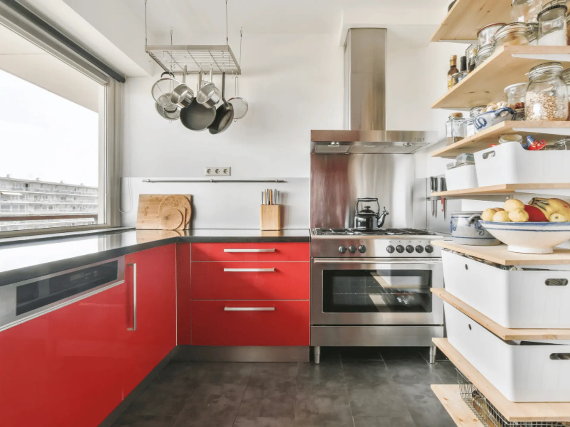 Red And White Kitchen Colour