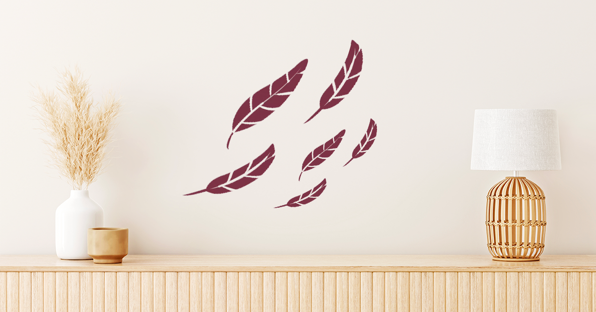 Wall-stencil-with-Feather