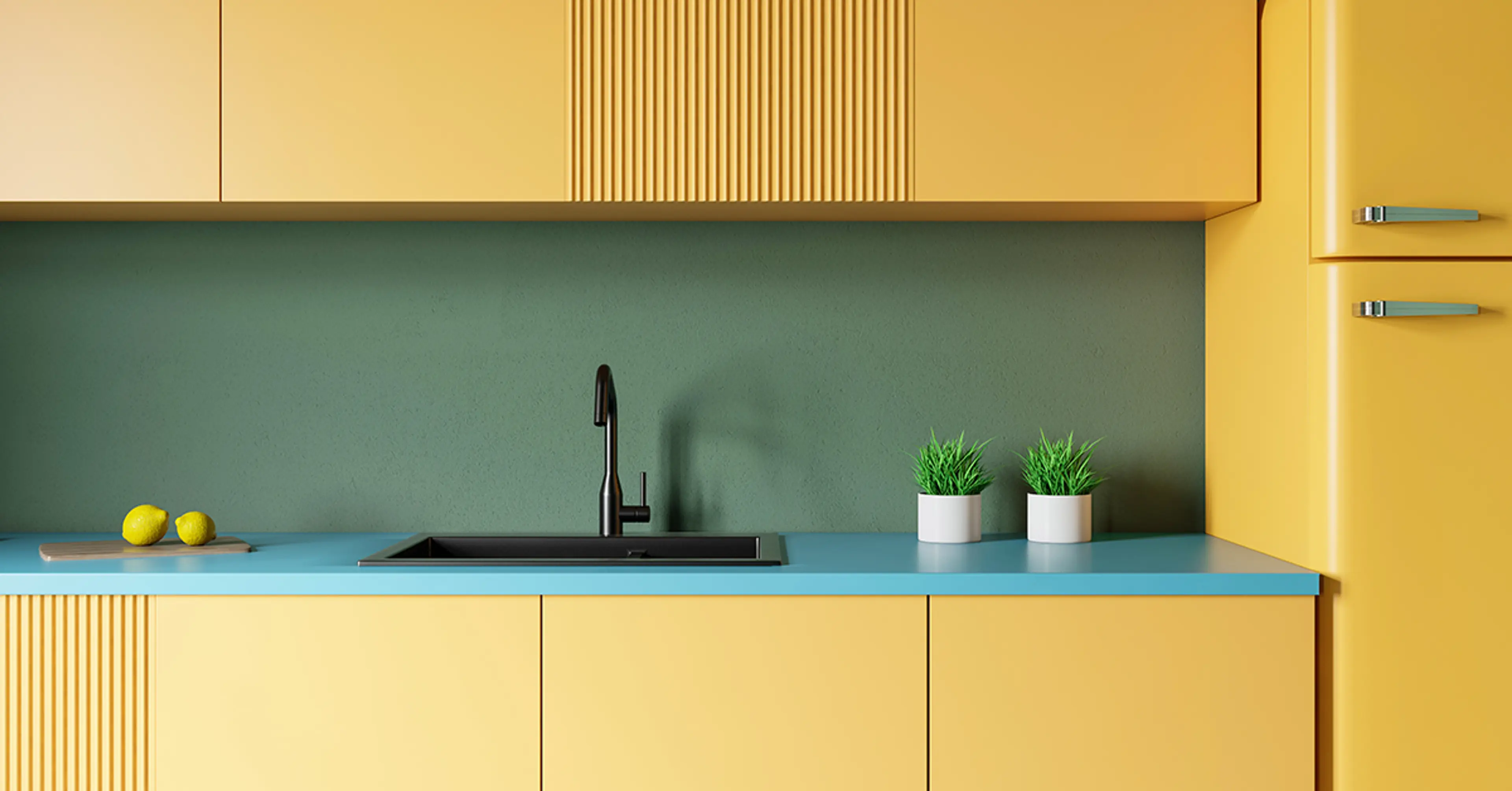 Yellow-blue-green-kitchen-scheme