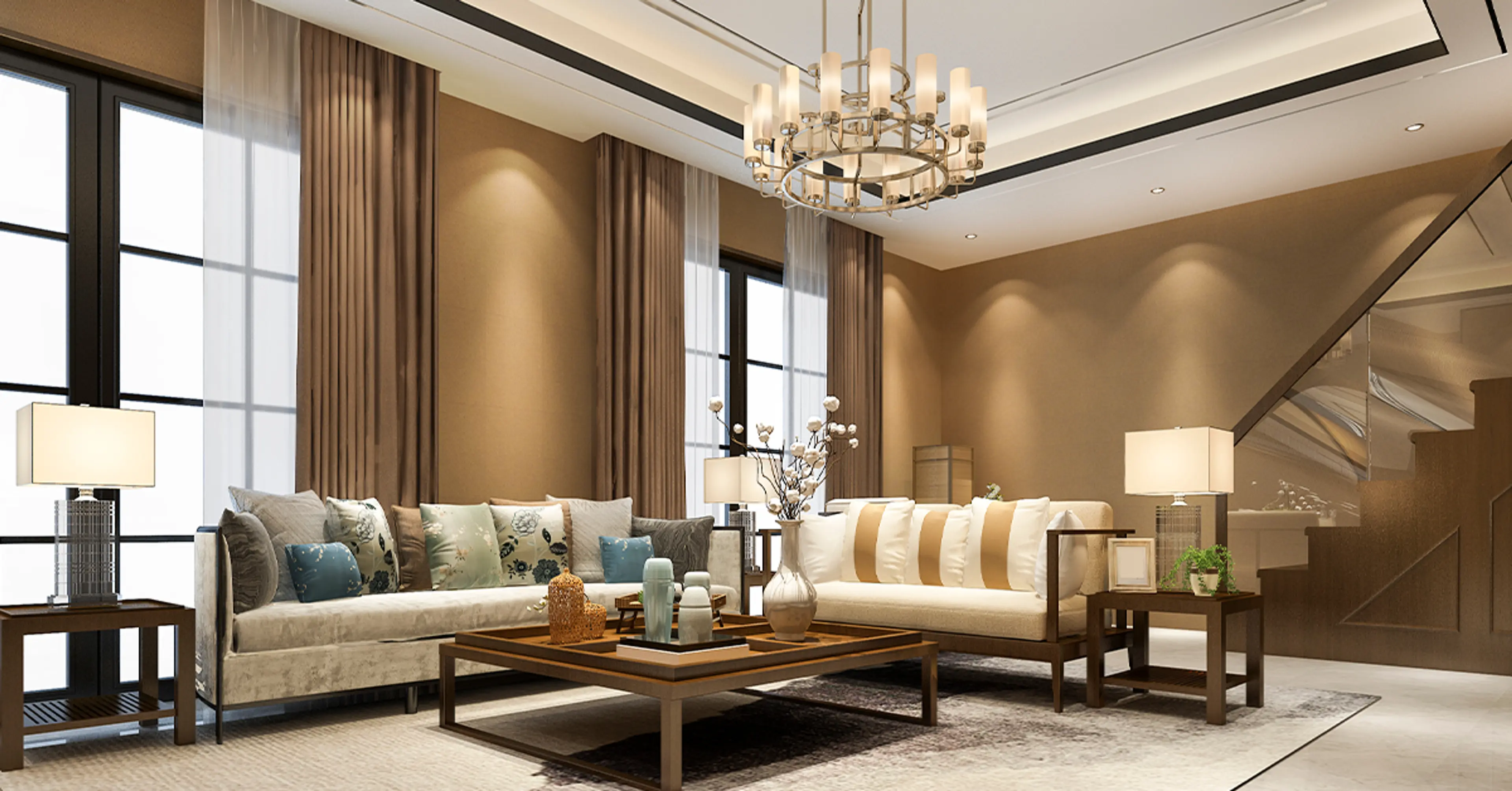 false-ceiling-and-warm-colours