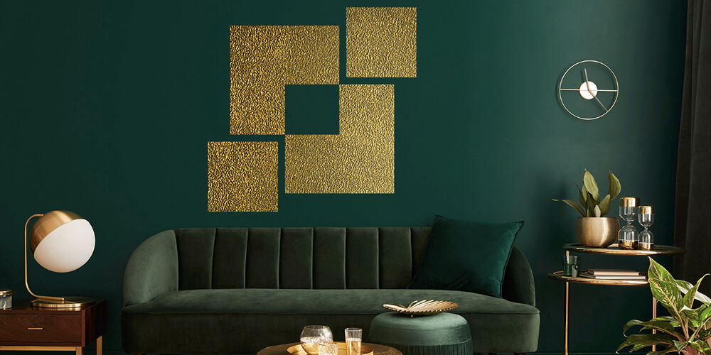 gold-and-green-wall