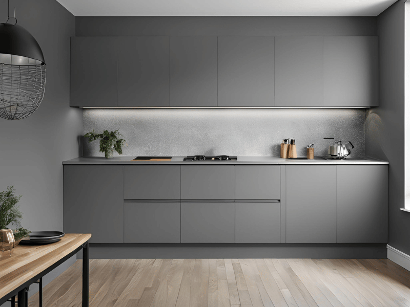grey-wall-painted-modular-kitchen