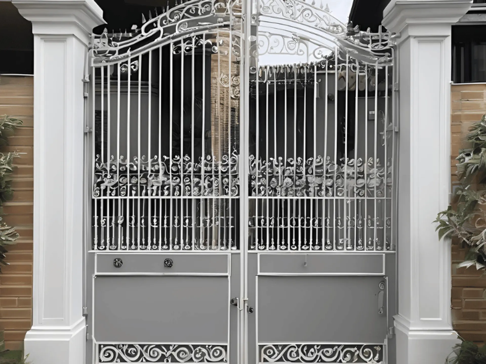 Light Grey and White Iron Gate Colour Combination