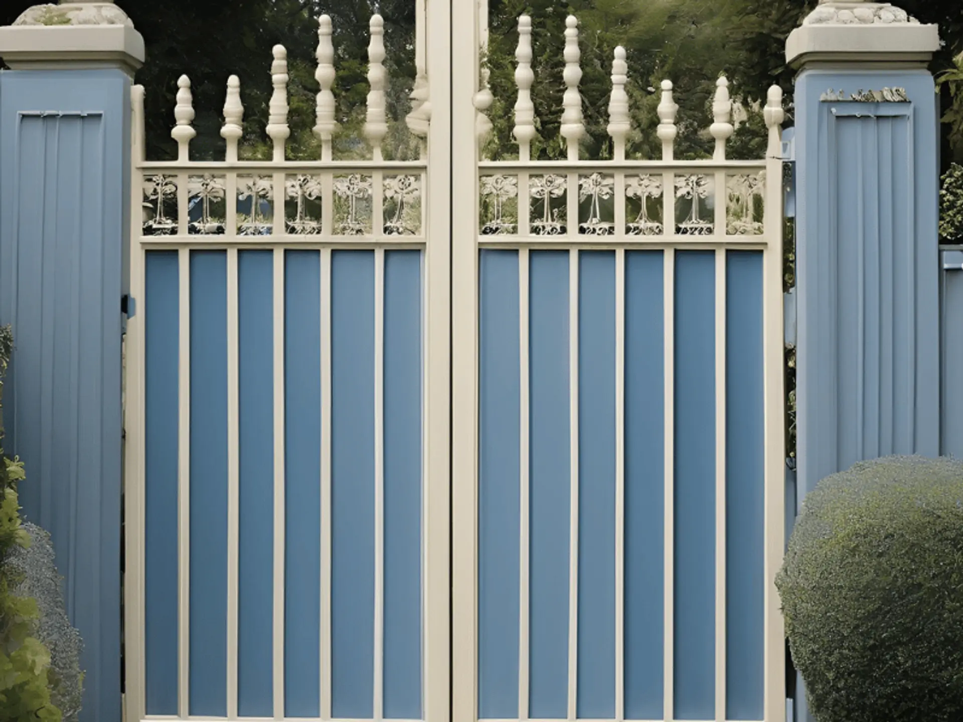 Subtle Blue And Off-White Gate Colour