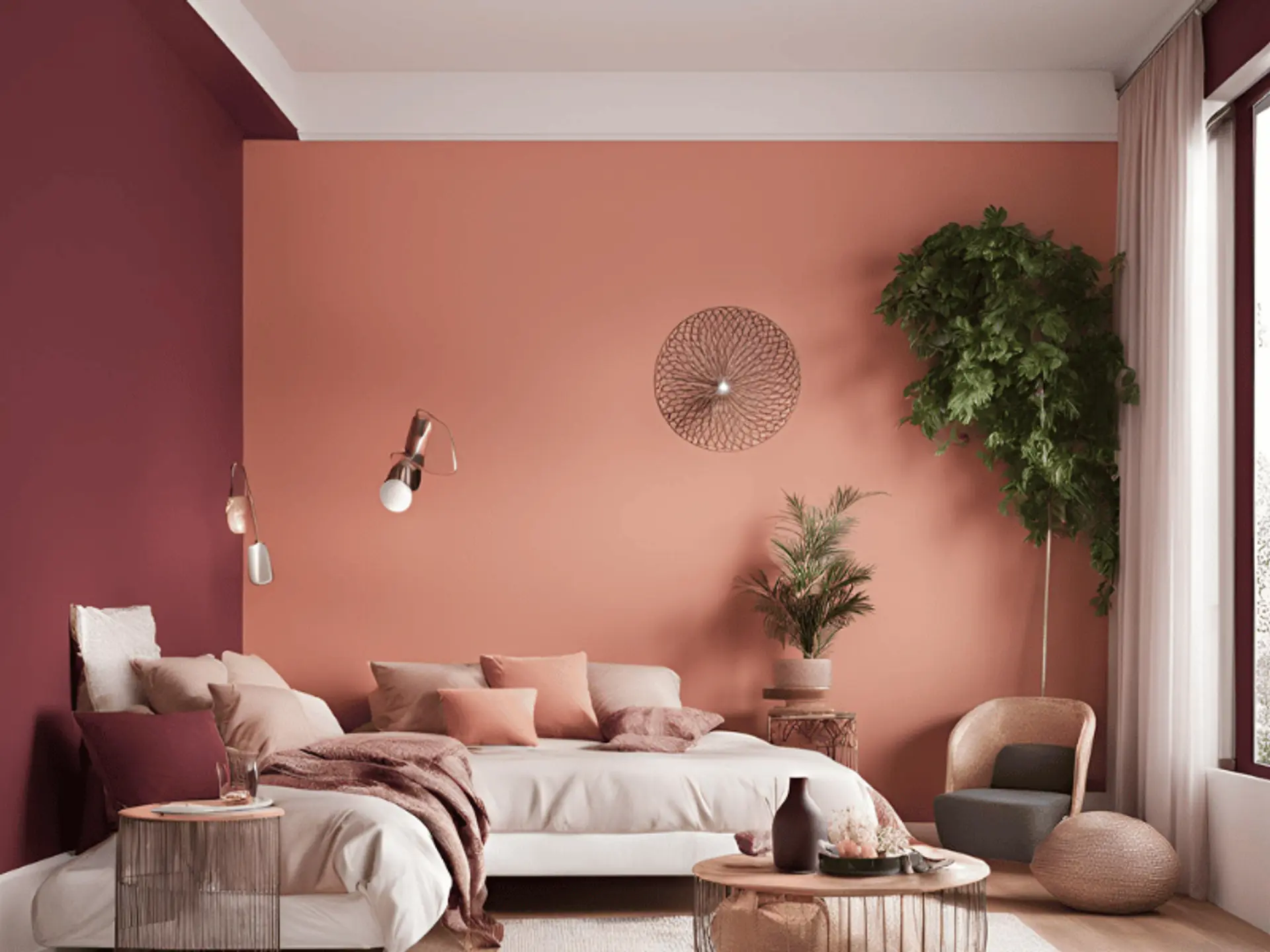 Maroon and Peach Colour