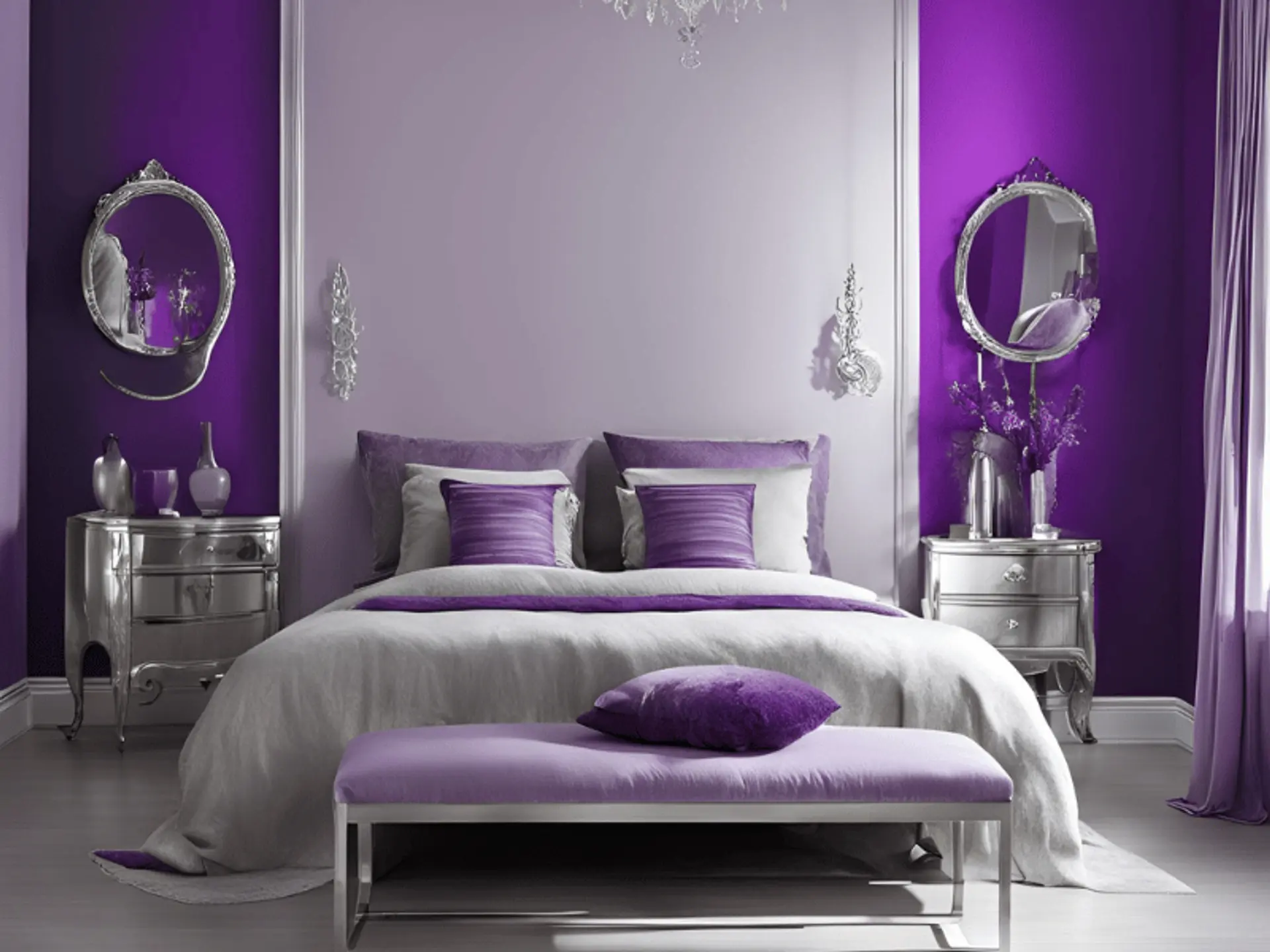 Purple and Silver Wall