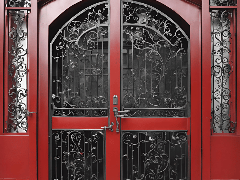 Vibrant Red And Black Colour Combination For Gates