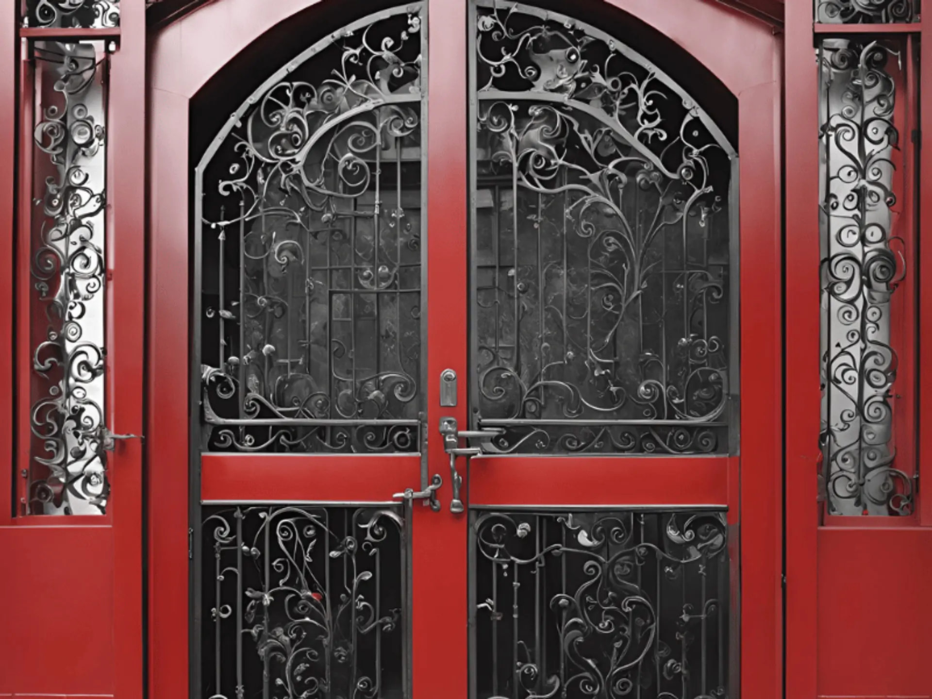 Vibrant Red And Black Colour Combination For Gates