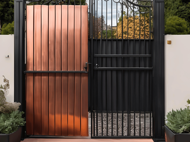 Rustic Copper And Black Gate Colour