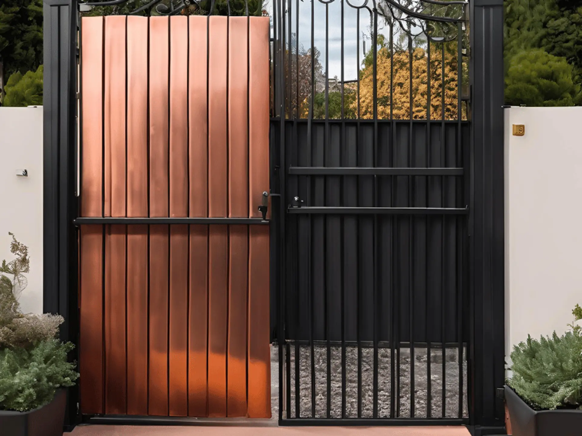 Rustic Copper And Black Gate Colour