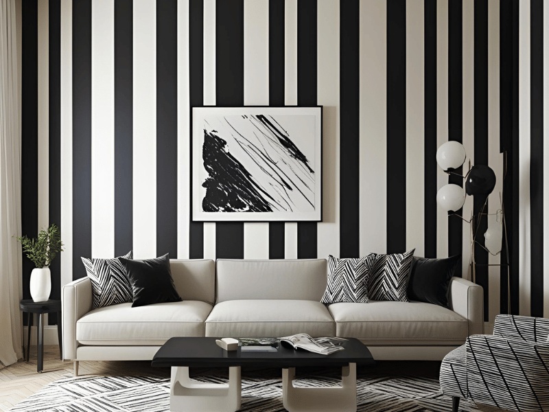 Striped Geometric Wall
