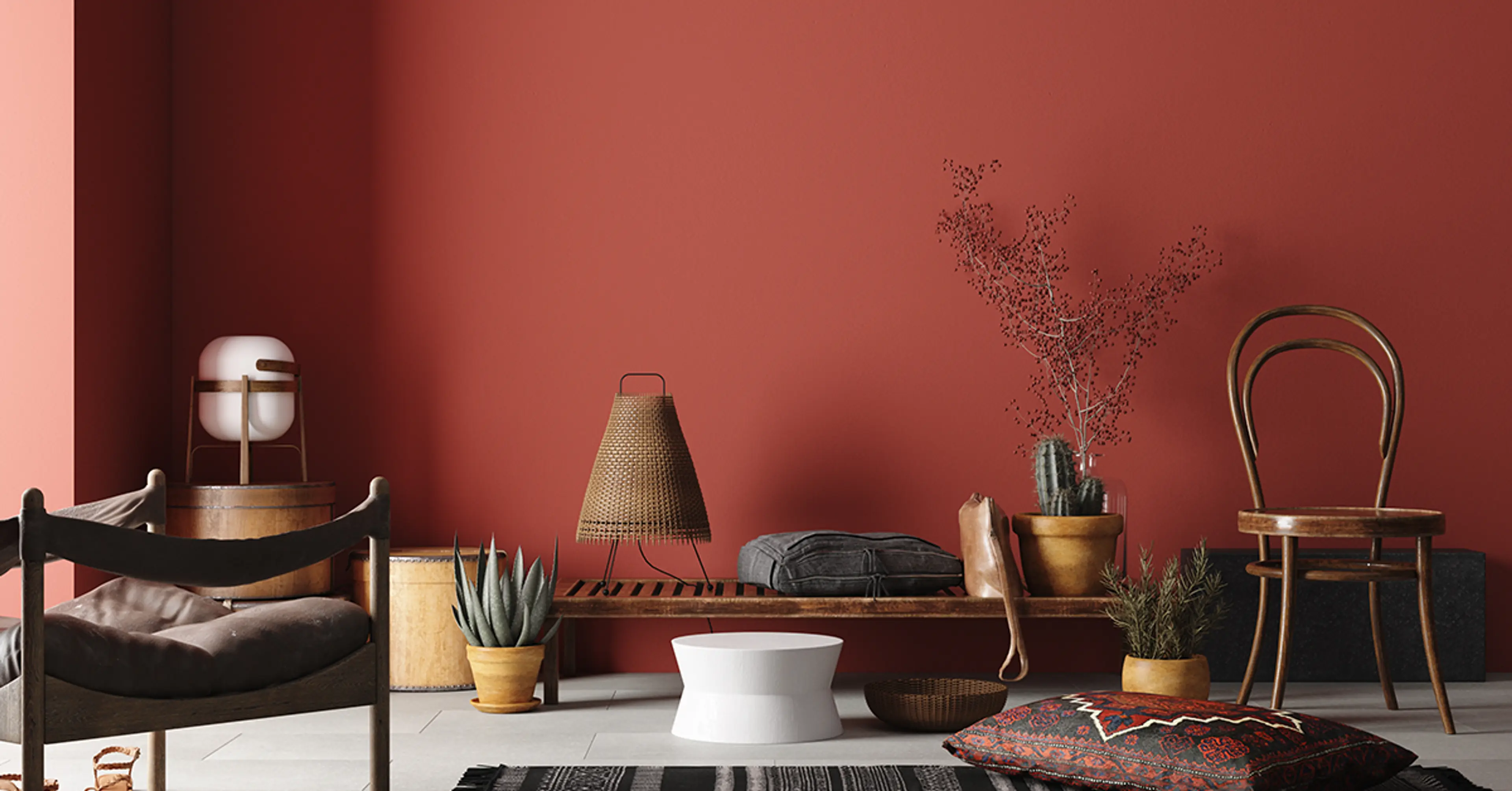 trendy-wall-colour-with-rustic-decor